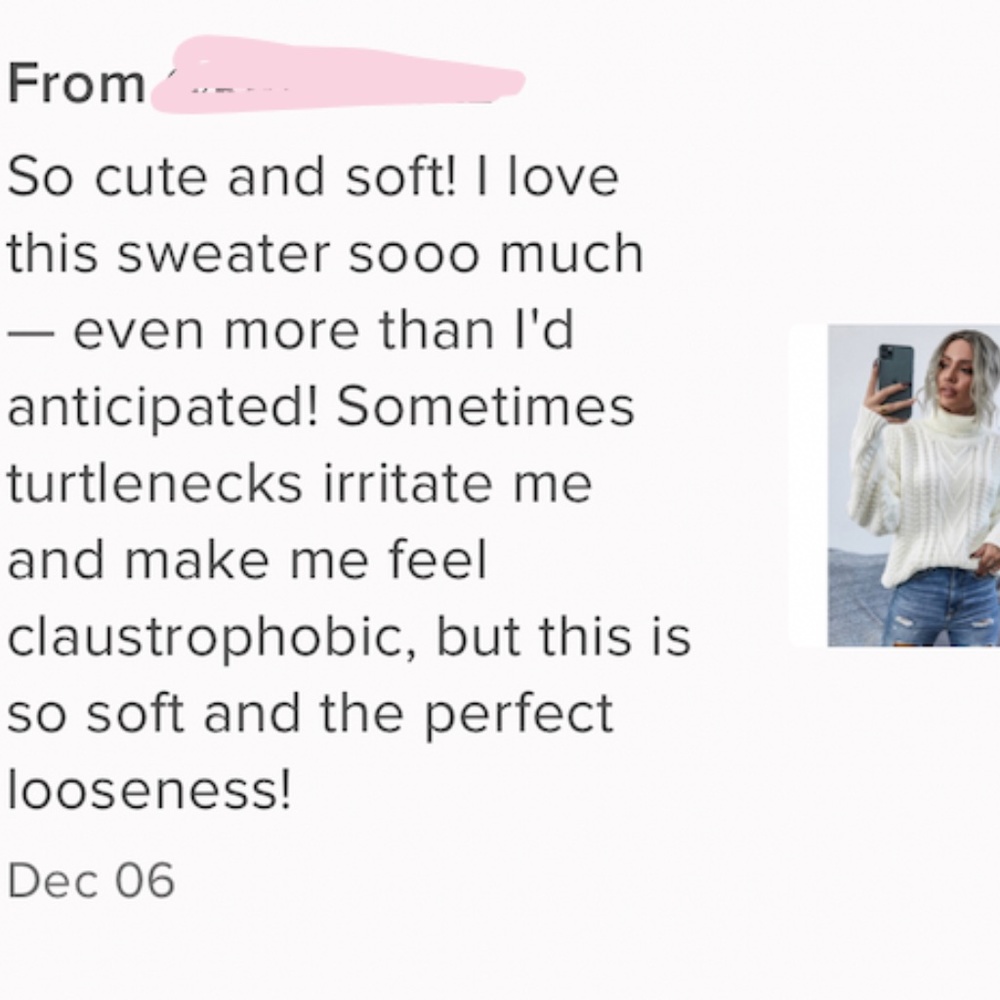 Off White Cable Knit Turtleneck Sweater - Picture 7 of 10